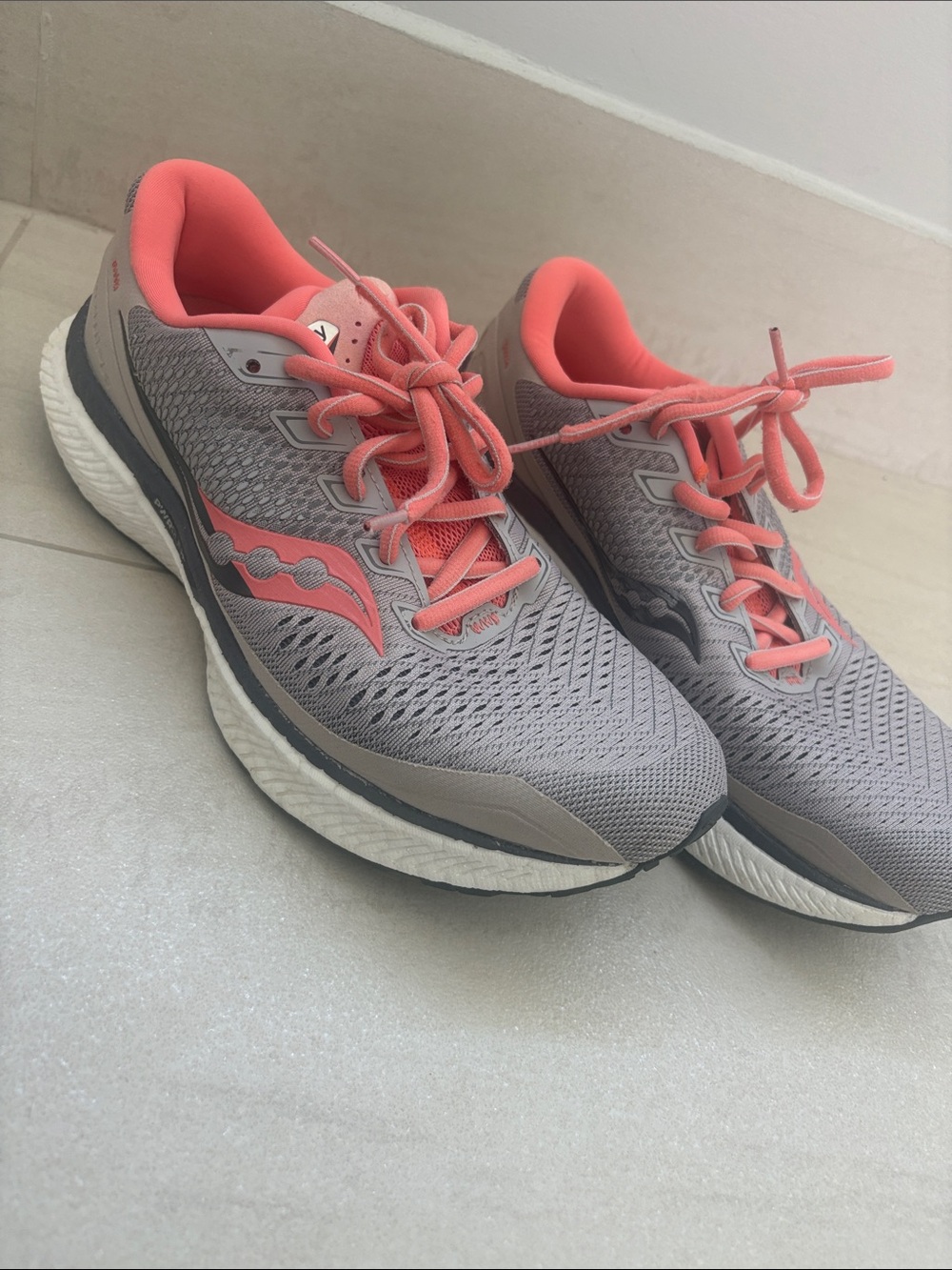 Saucony Women's Gray and Coral Trail-Ready Running Shoes
